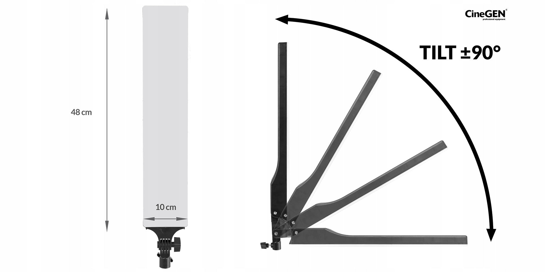Set of 2x LED Cosmetic Panel Lamp + Tripod Manufacturer code CGFP-2RL100-802X