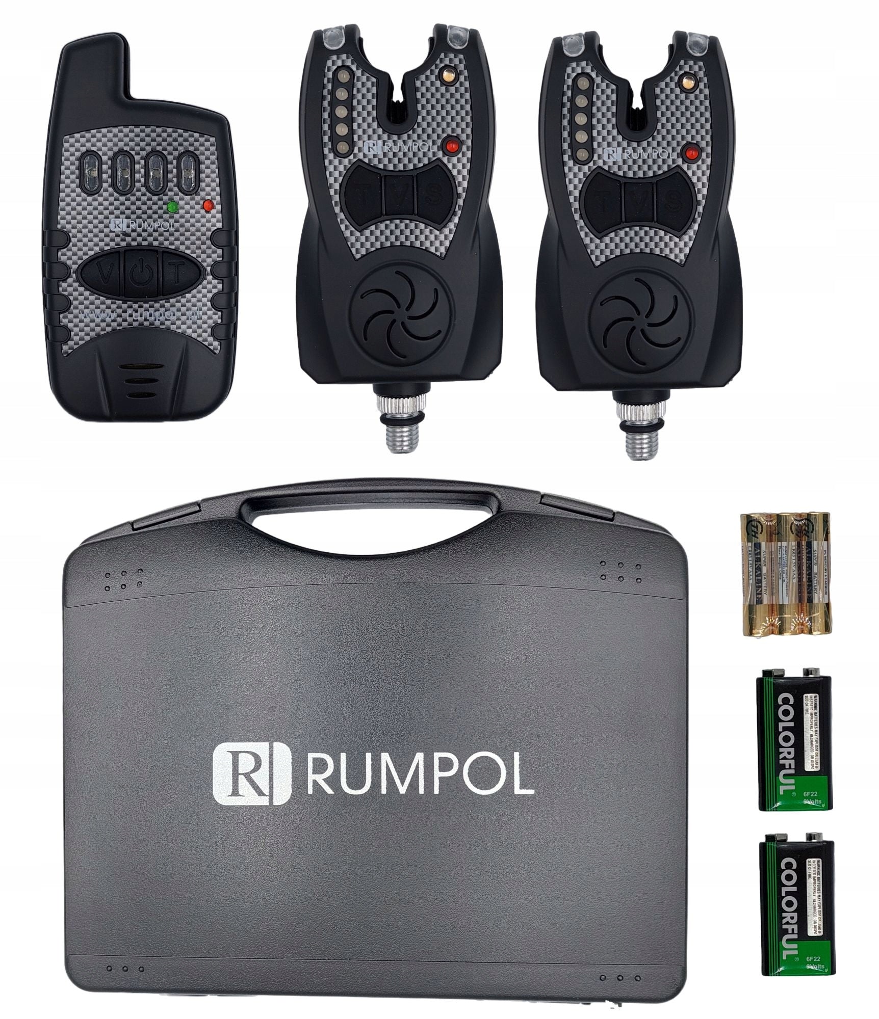 Set of 2x bite alarm Rumpol + control unit Twilight Sensor