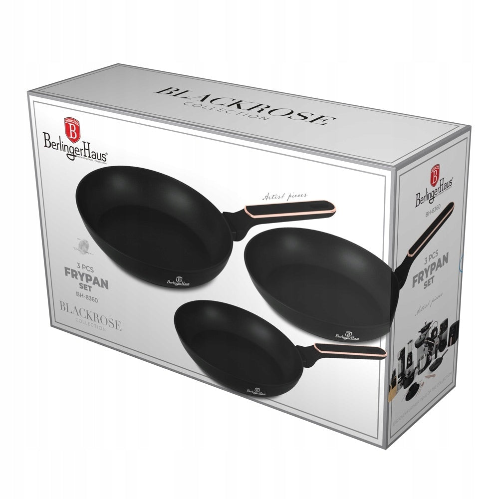 Set of 3 pans BerlingerHaus BH- 8360 | Black Rose Collection Brand Berlinger Haus