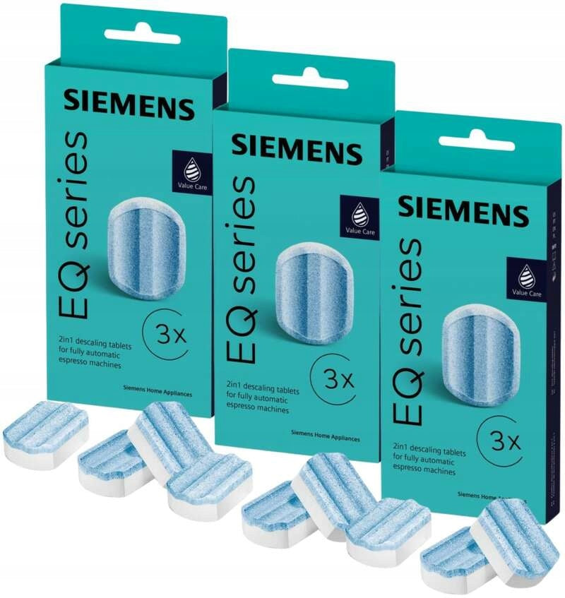 Set of 3x Descaling tablets for Siemens TZ80002B machines 9 pieces