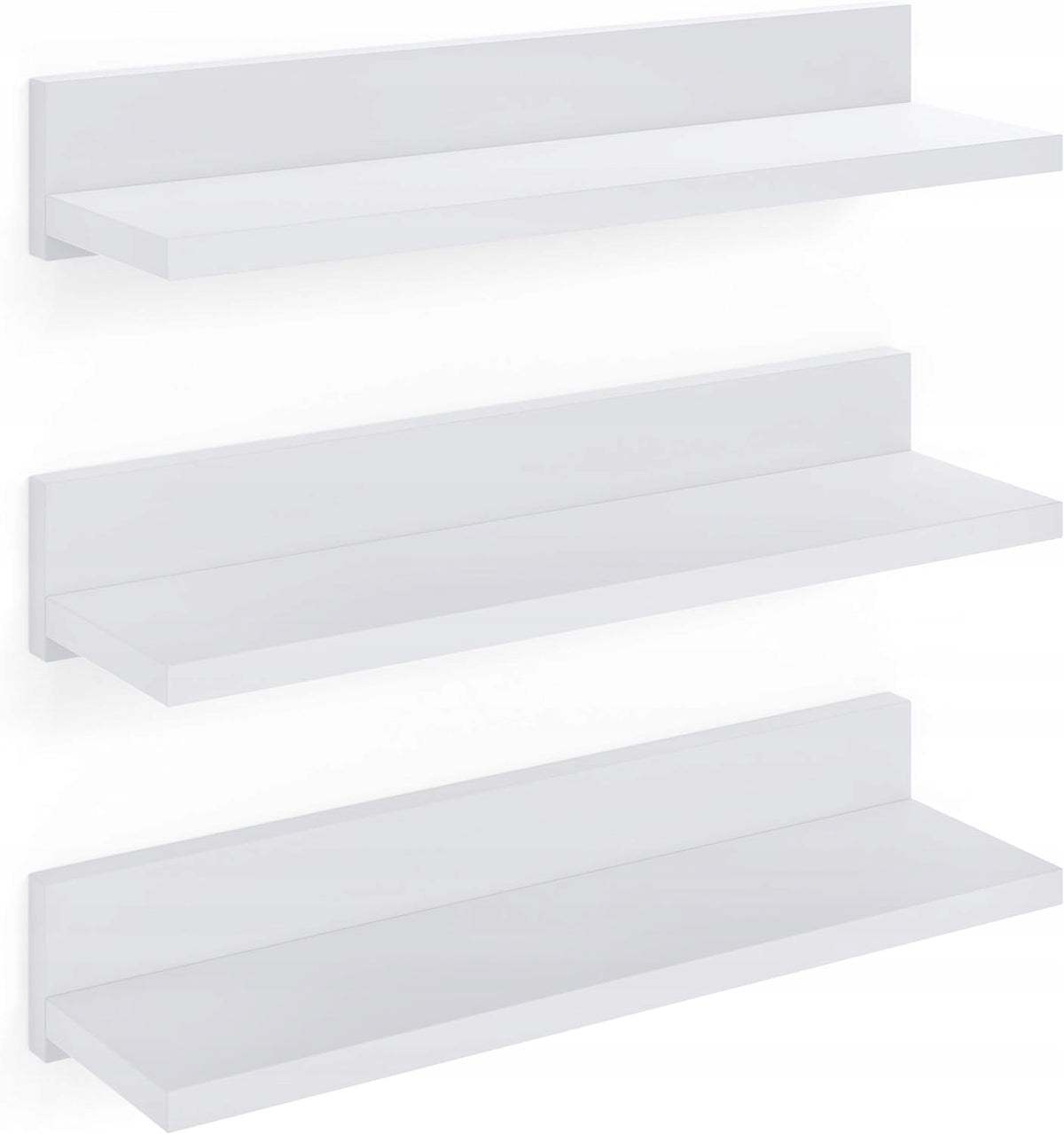 Set of 3x Wall Shelf 39 cm White Hanging For Living Room Book Decorations Packaging status original