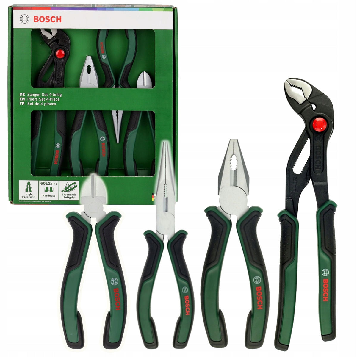 Set of 4 tools pliers clippers adjustable wrench BOSCH