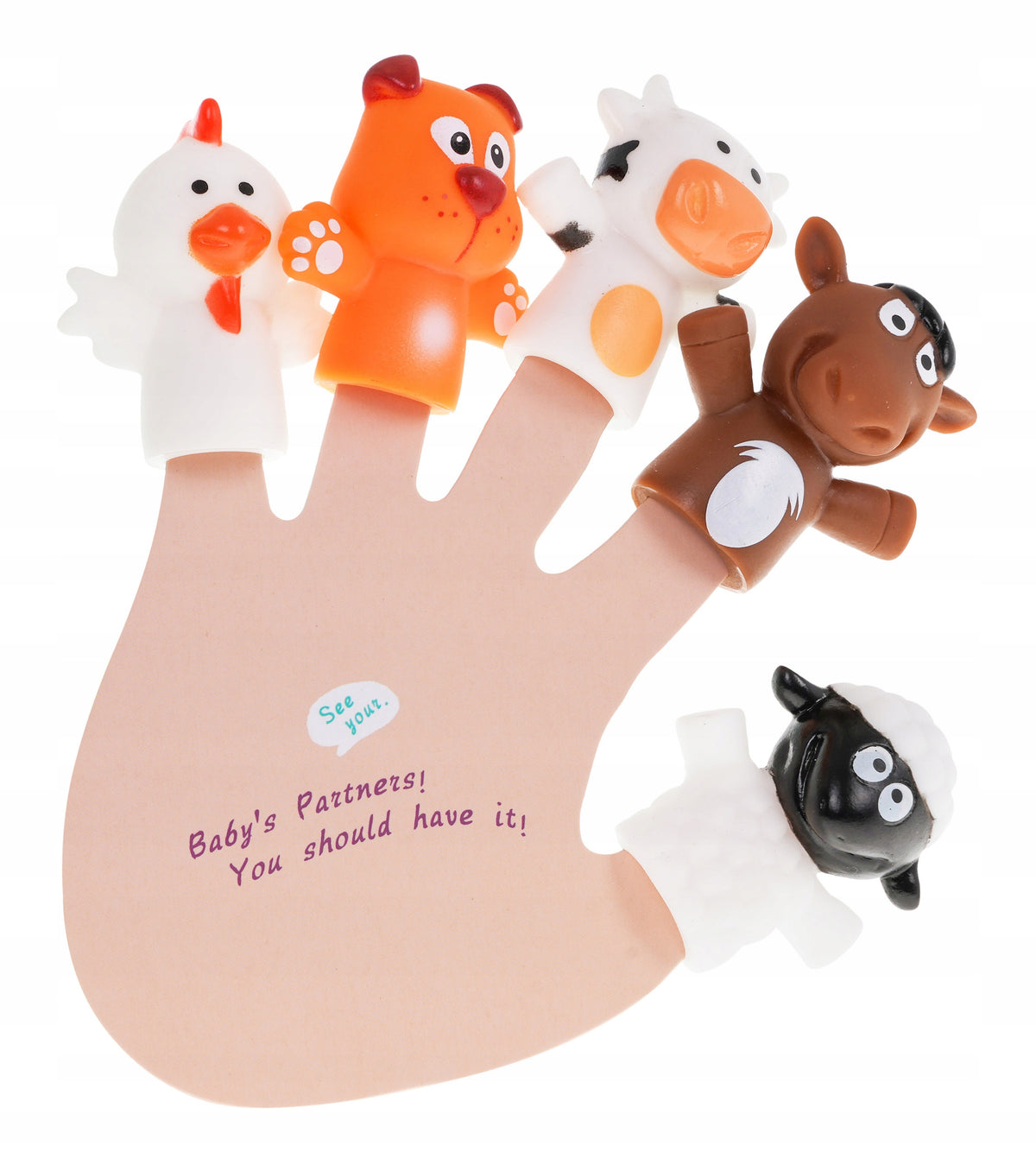 Set of 5 Rubber Finger Puppets Farm Book for Kids 3 Rural Brand Ramiz