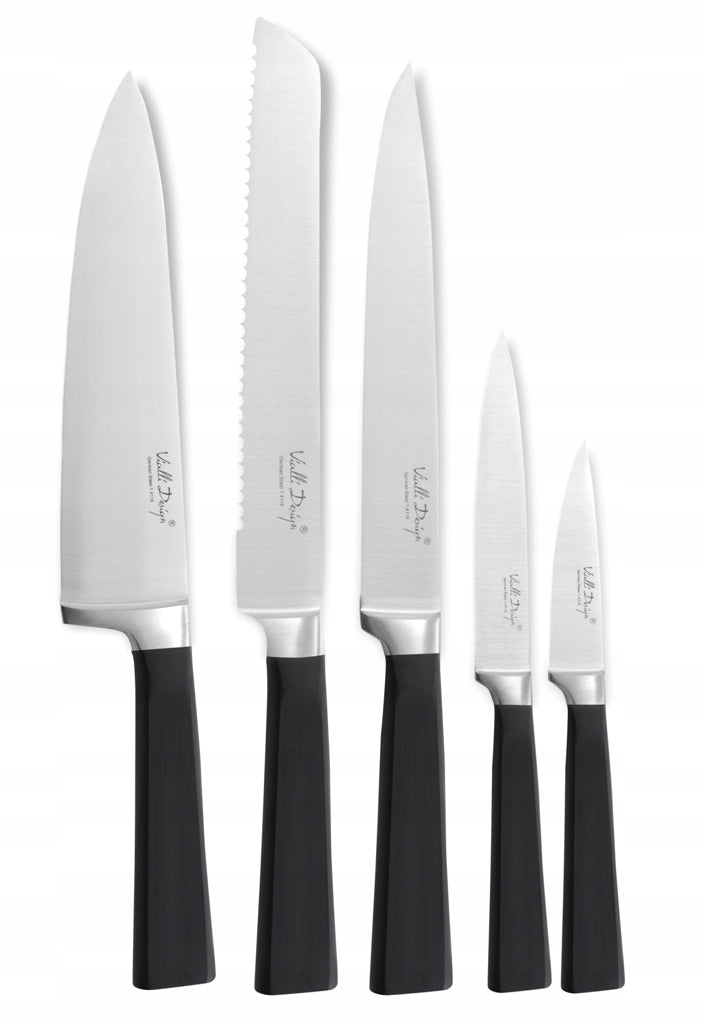 Set of 5 forged kitchen knives in block kitchen knives Fino black 25240 Manufacturer code 25240