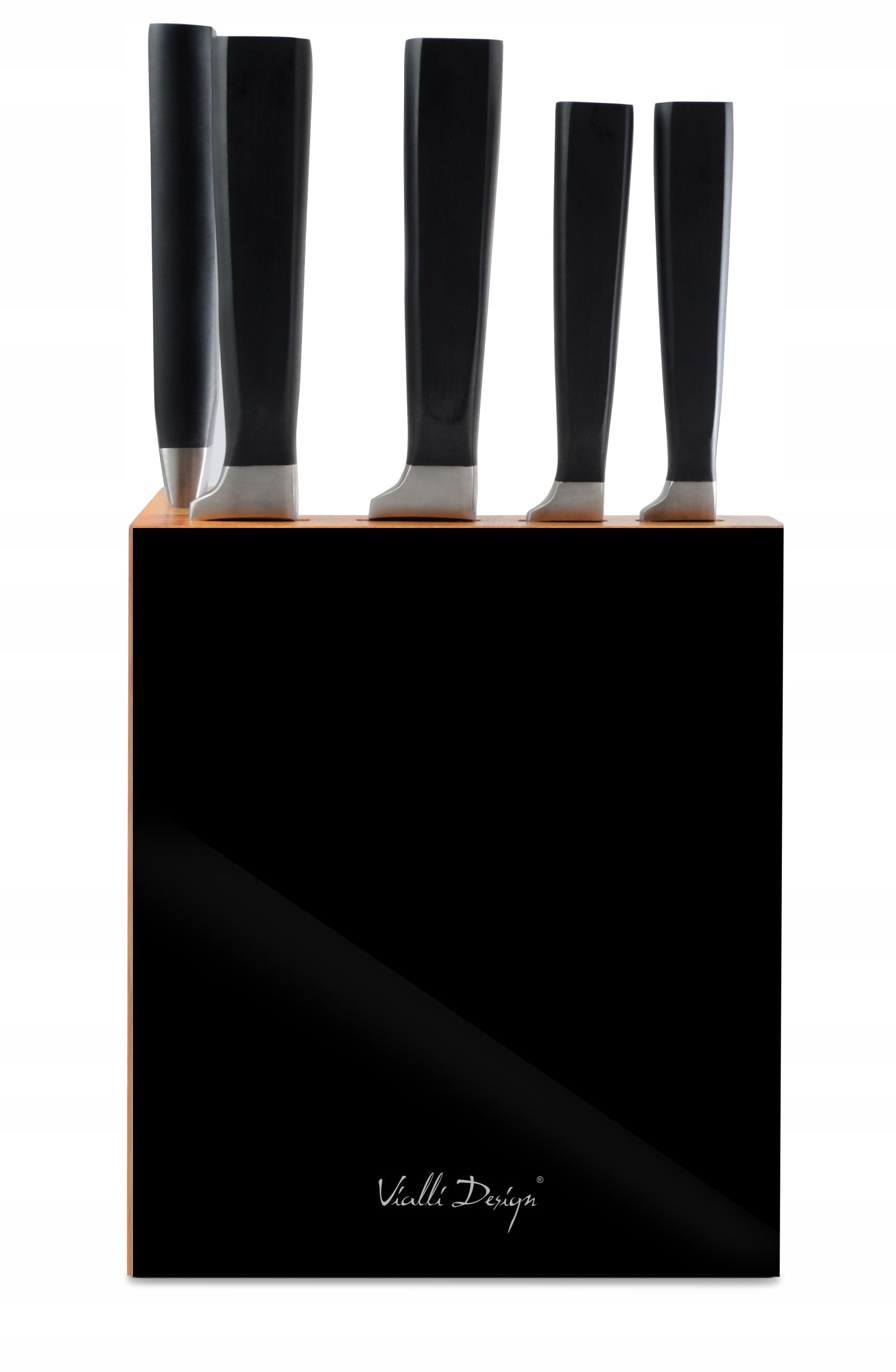 Set of 5 forged kitchen knives in block kitchen knives Fino black 25240