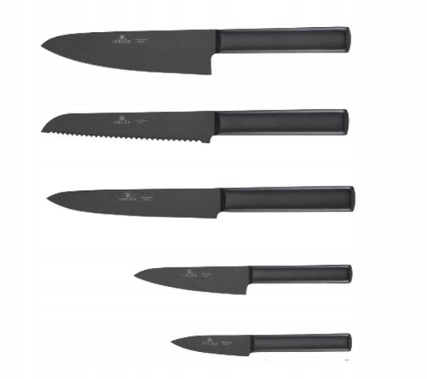 Set of 5 knives in block Gerlach Ambiente Black NK 984 Line Ambiente