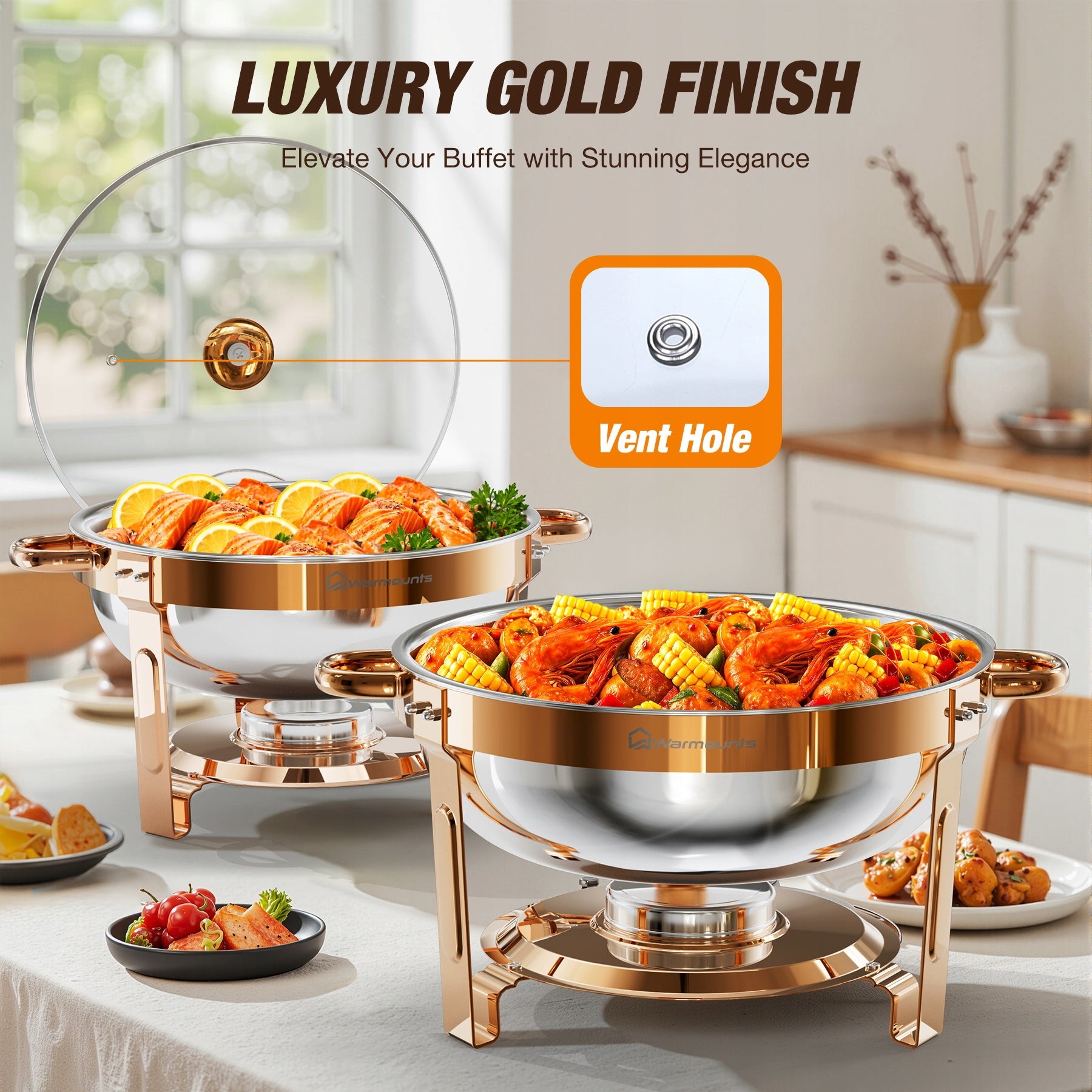 Set of 5QT Buffet Bemars 4 Pcs Stainless Steel Glass Cover Brand no brand