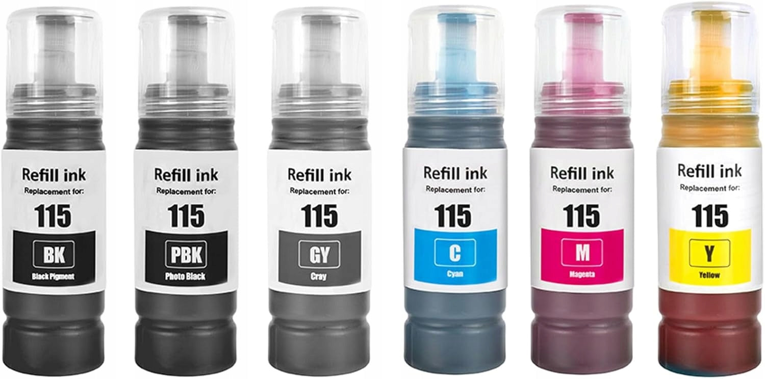 Set of 6 Epson 115 BK PB GYCMY PREMIUM ink cartridges for Epson L8180 L8160
