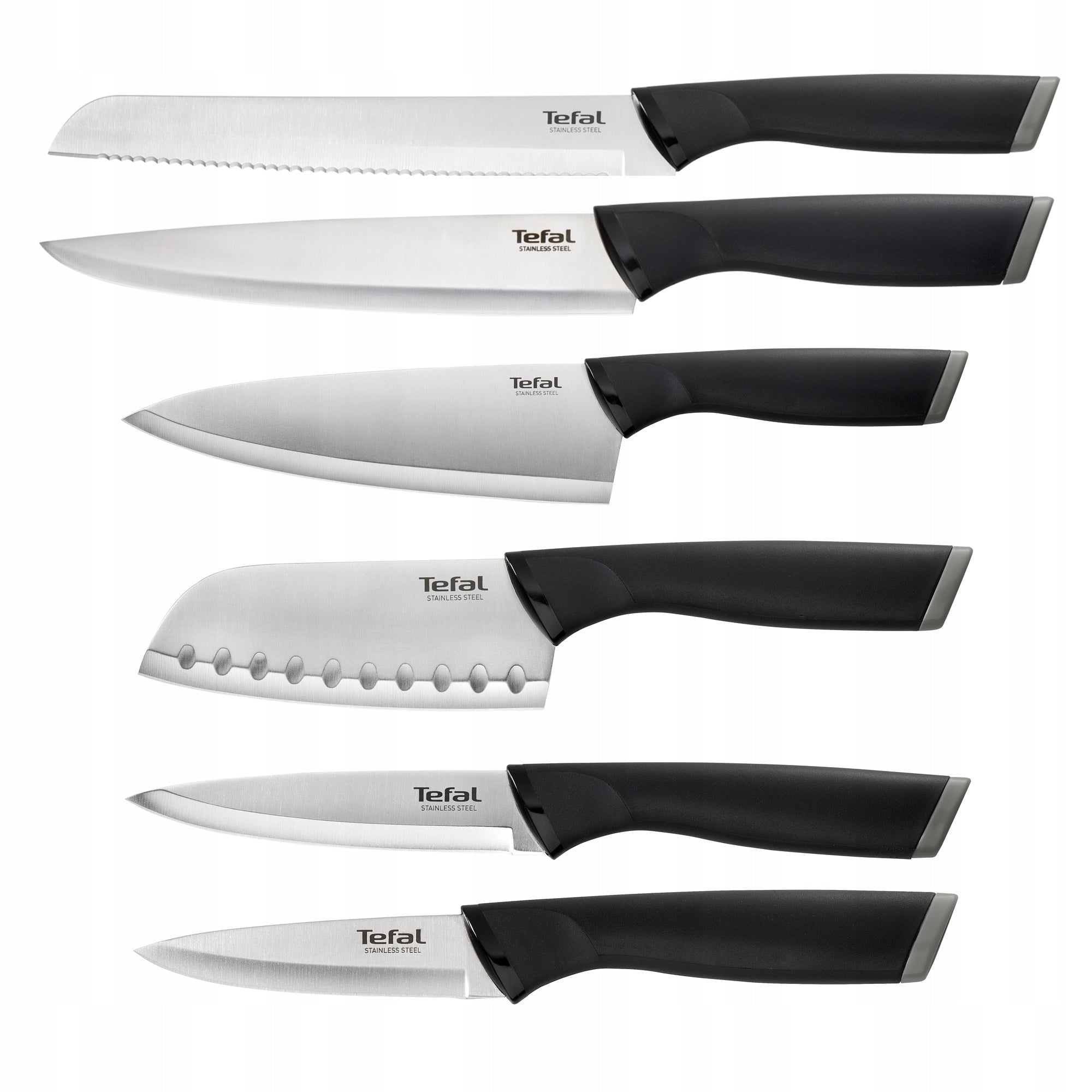 Set of 6 kitchen knives TEFAL Comfort stainless steel