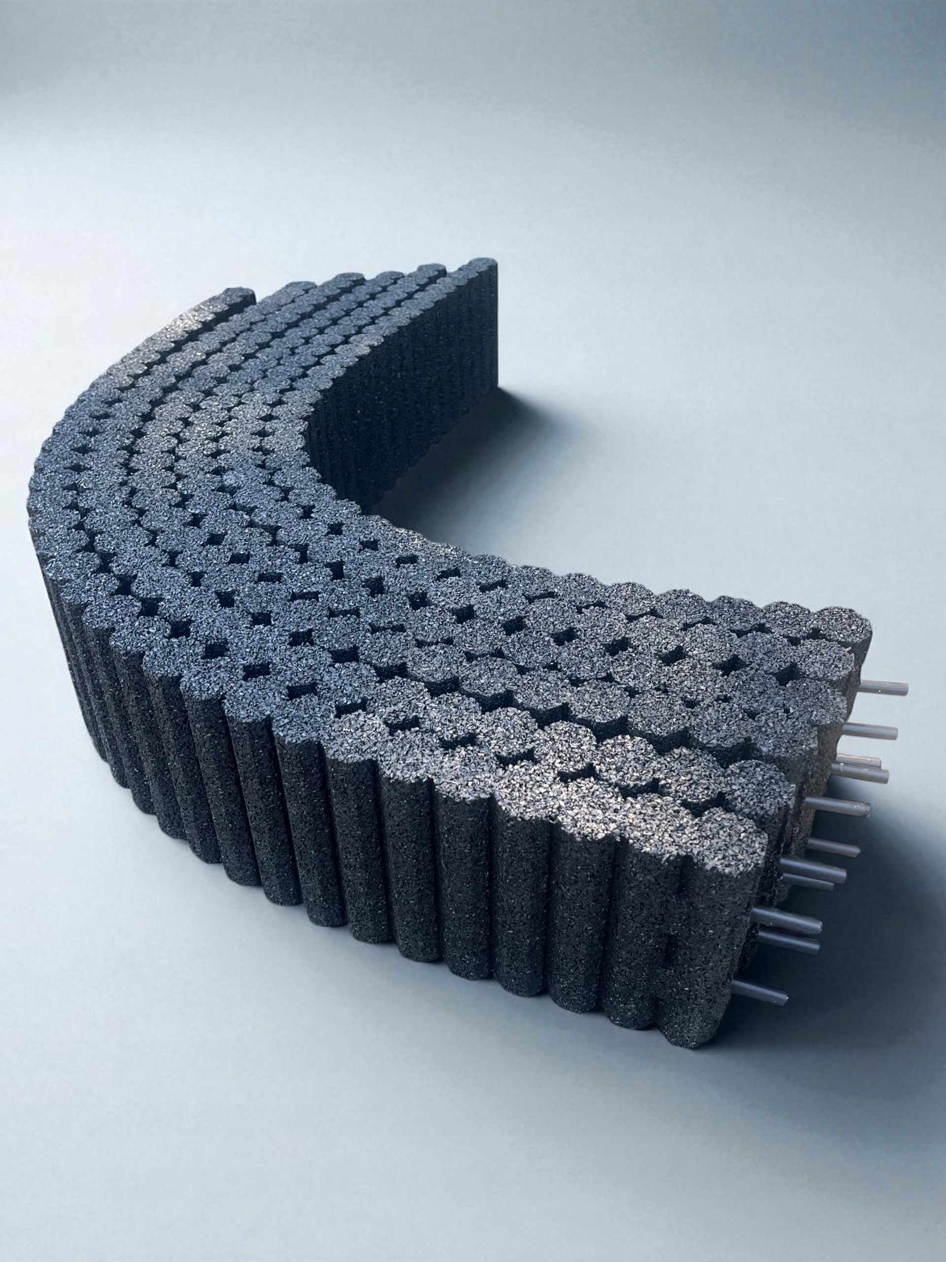 Set of 6 x 1mb Palisade Rubber Edge Black