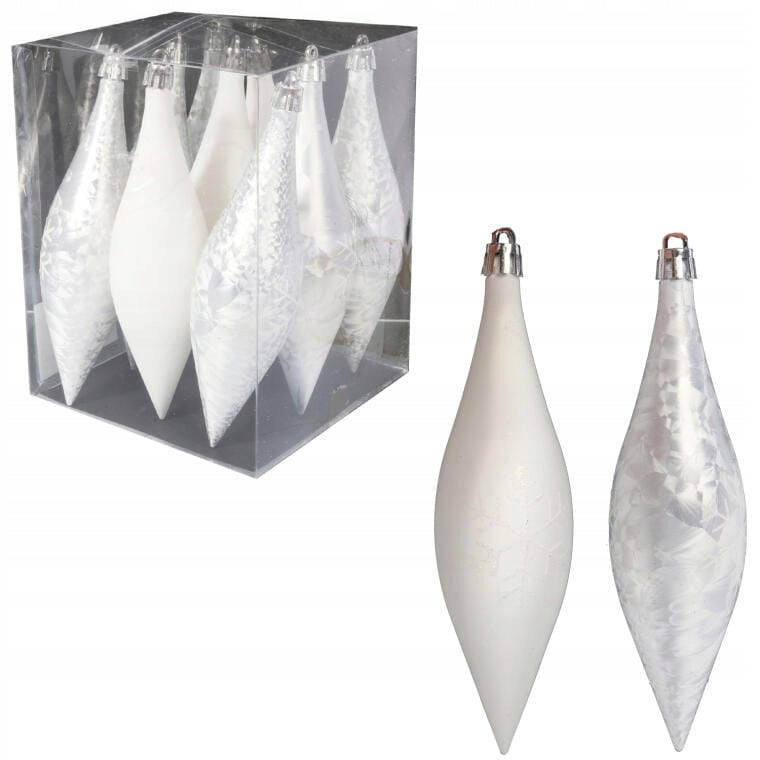 Set of 9 White Plastic Decorative Anchors 15 cm with Freezing Effect