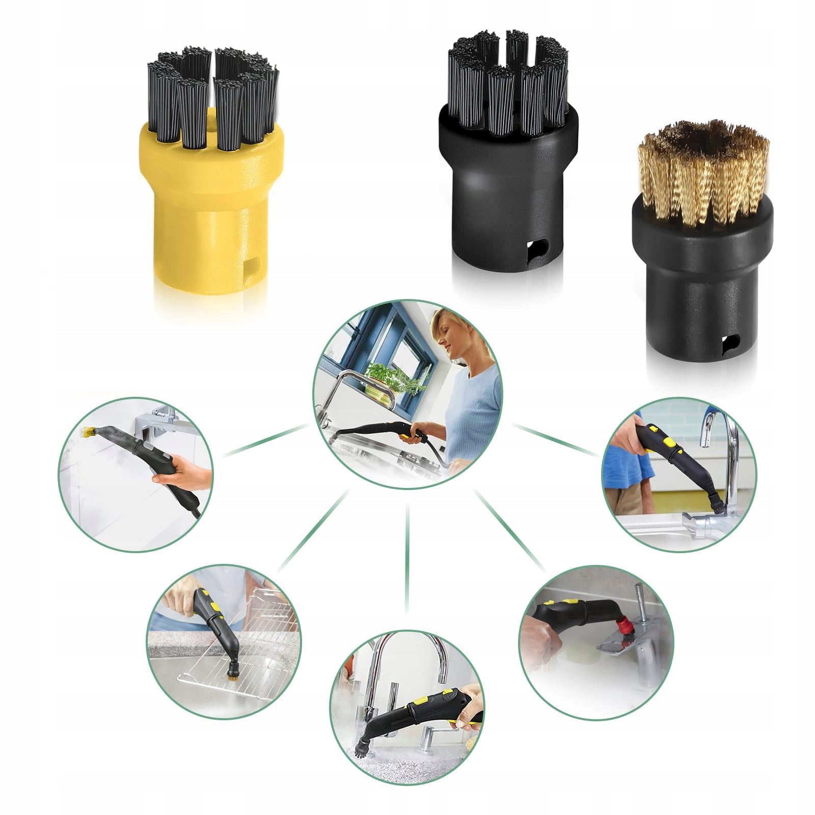 Set of BRUSHES 3+3+3 for evaporator Karcher SC 1 2 3 4 5 for grout brush Packaging status original