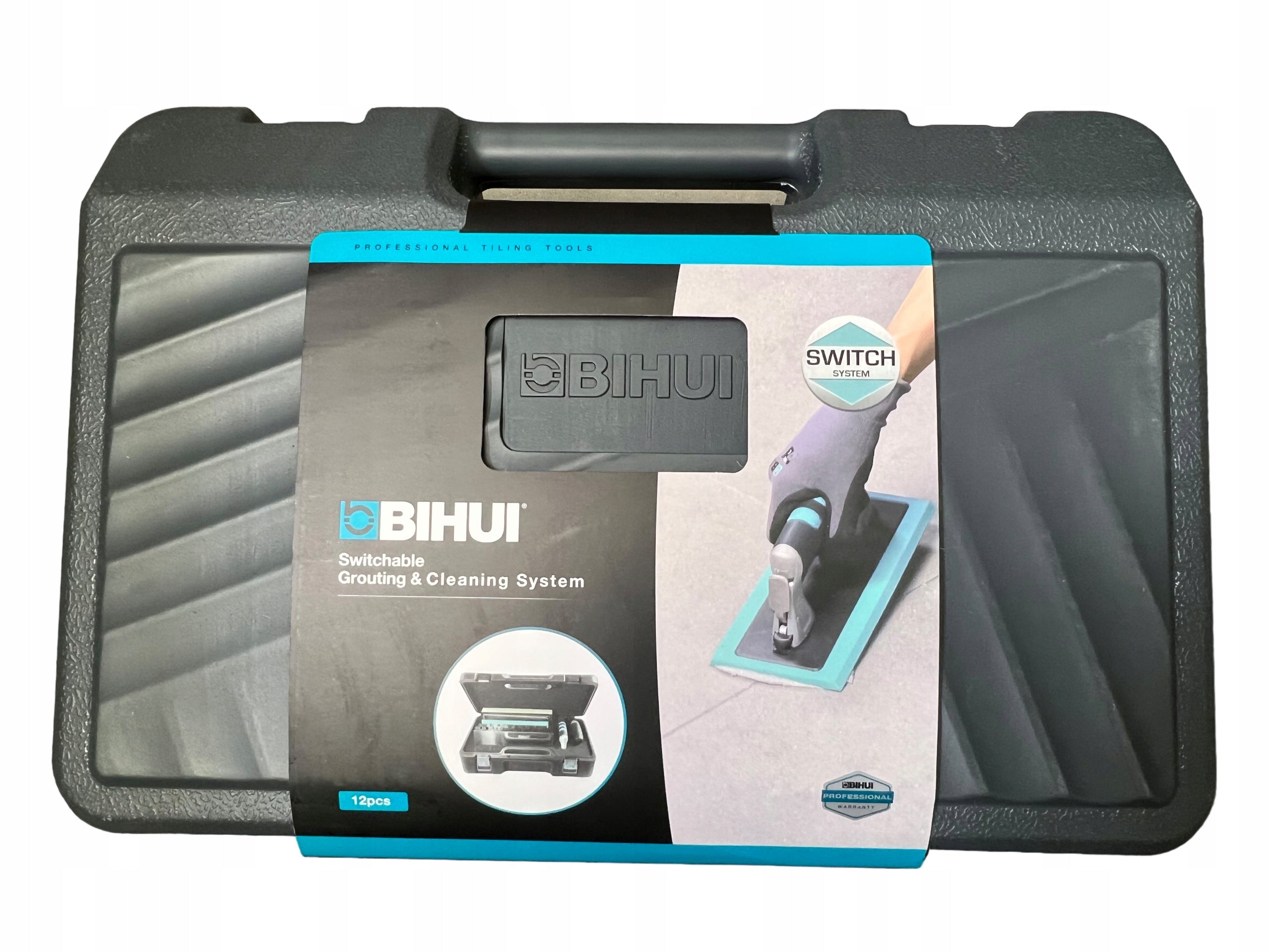 Set of Bihui 12-piece tile trowels in a suitcase