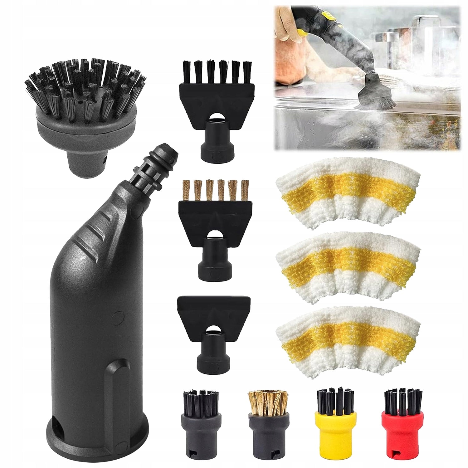 Set of Brushes for Steamer Karcher 12 PCS SC 1 2 3 4 5 Brushes cloth