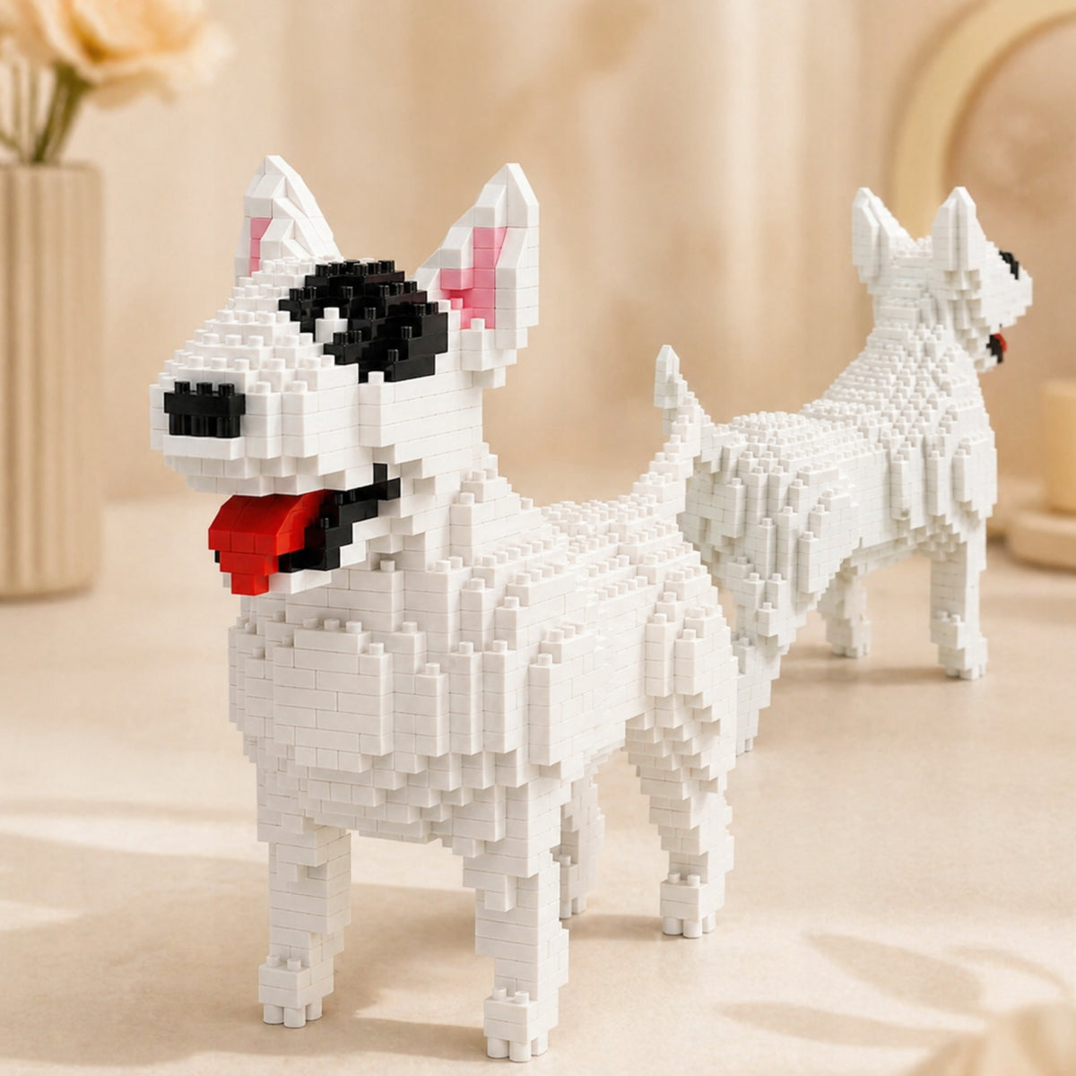 Set of Bulterier Dog Blocks 756 El Model For Folding Dogs Brand Skibi Store