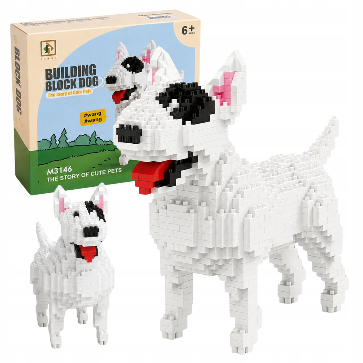 Set of Bulterier Dog Blocks 756 El Model For Folding Dogs