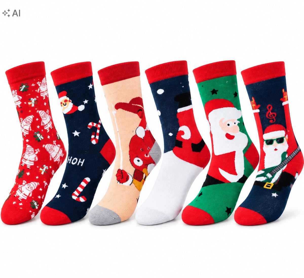 Set of Christmas Socks 6 Pairs in Box Gift for Christmas Manufacturer code HT6453