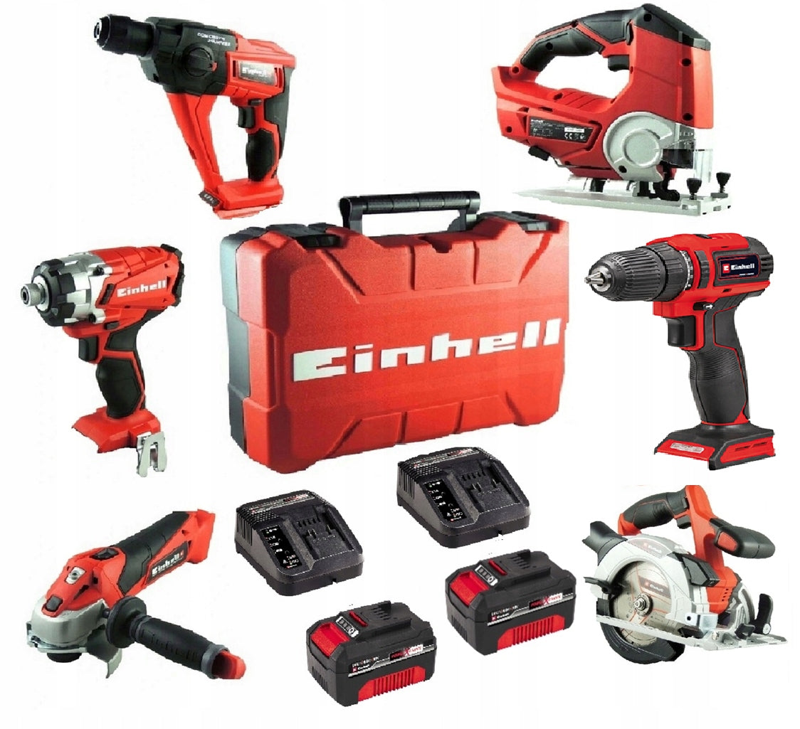Set of Cordless Power Tools with Batteries Large Einhell 11