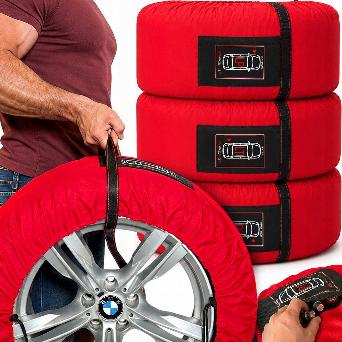 Set of Covers Wheel Covers Tyre Rims 17-20 Cali Handle Belt