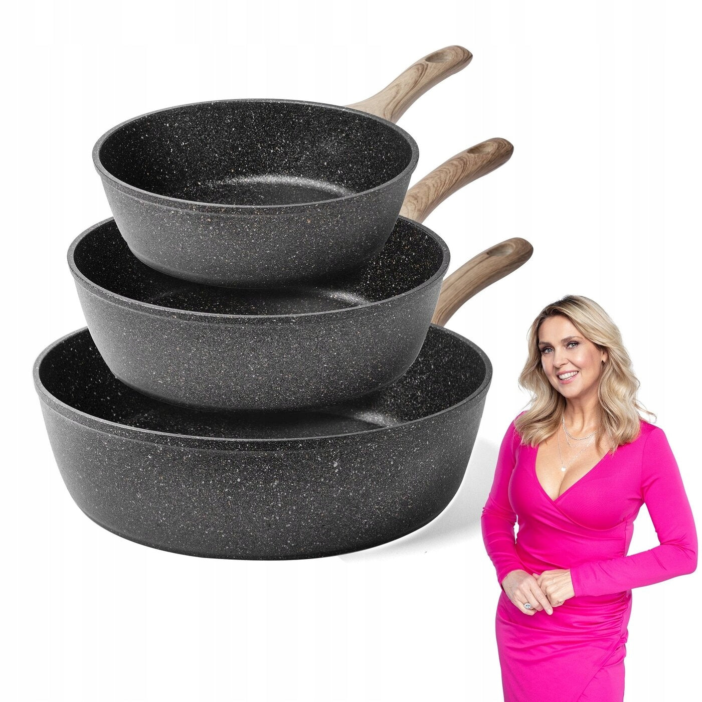 Set of DEEP Granite PANS Konighoffer Pescado 20/24/28 cm