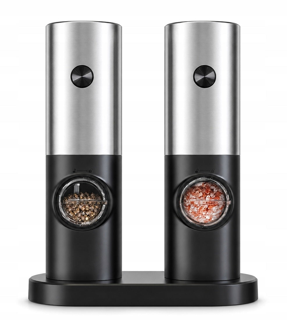 Set of Electric Grinders Pepper Salt Grinder Spice Stand Packaging status original