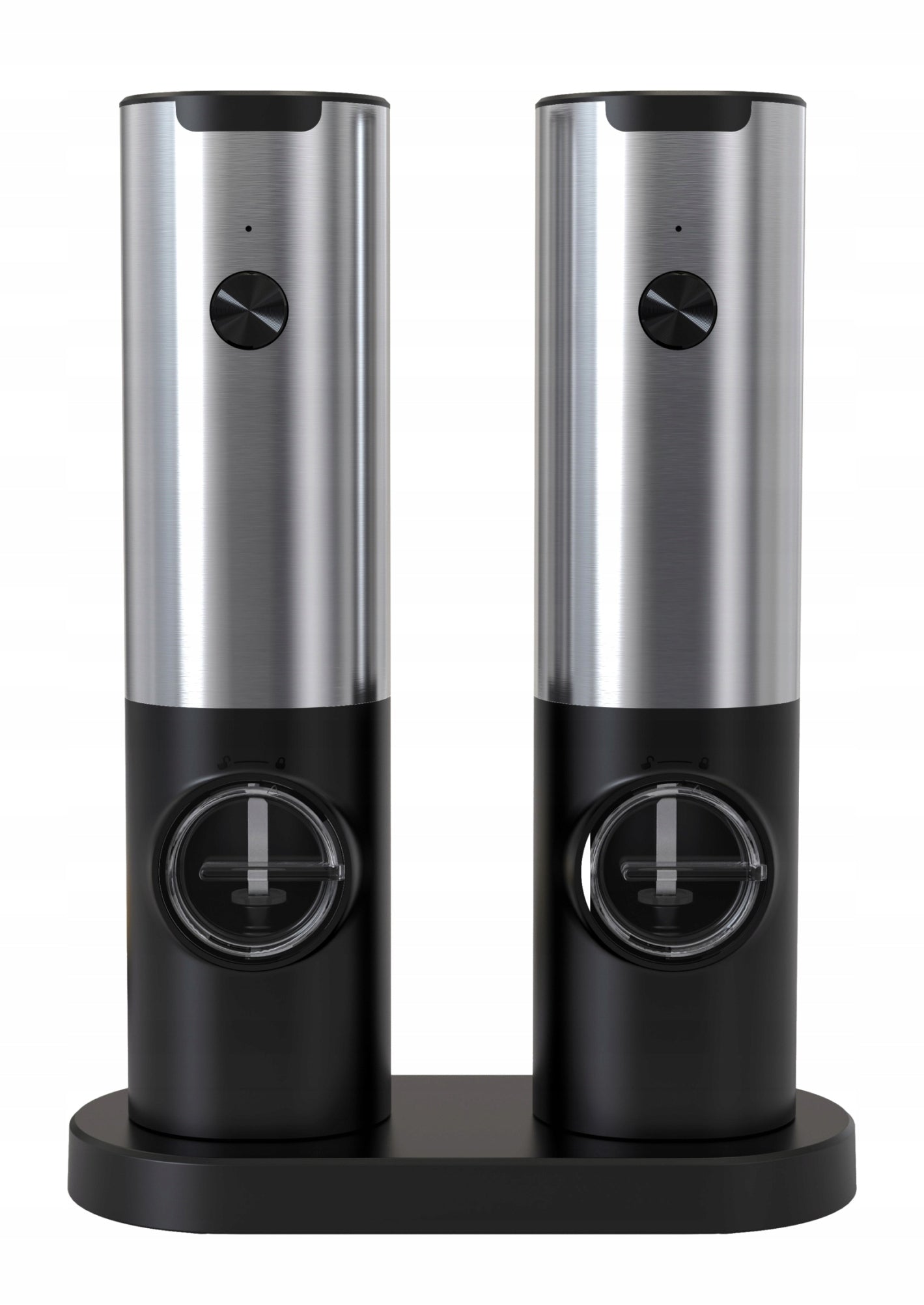 Set of Electric Pepper Salt Grinders Spice Stand ZM-SC1 Silver