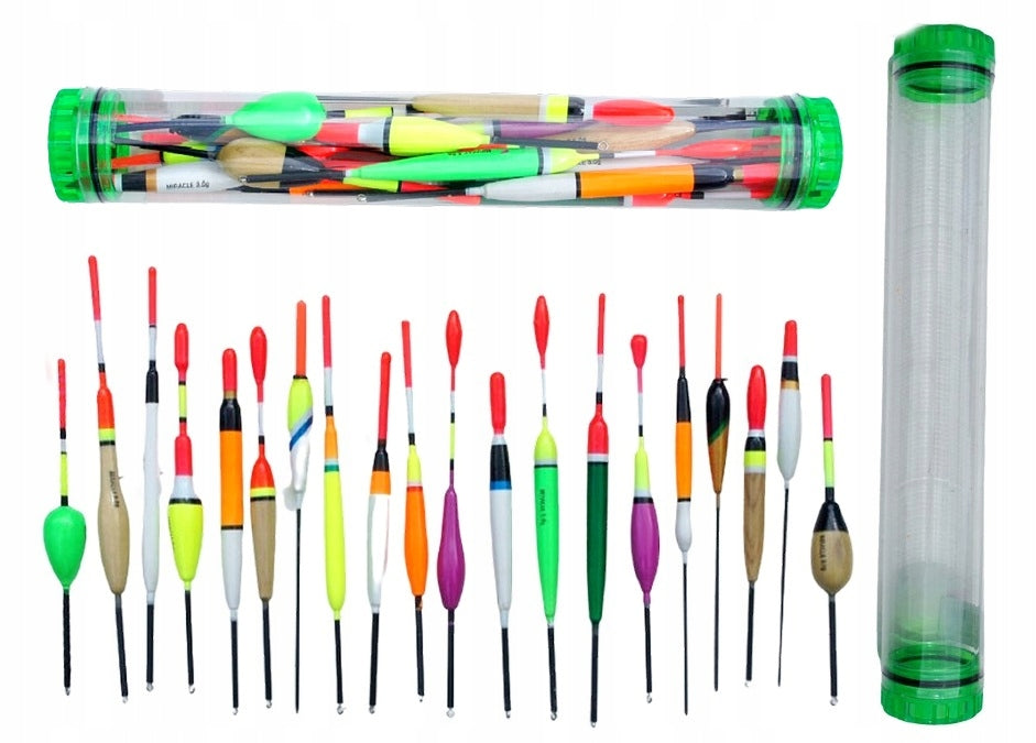 Set of Floats 20 pcs + Tube Universal Fishing Set