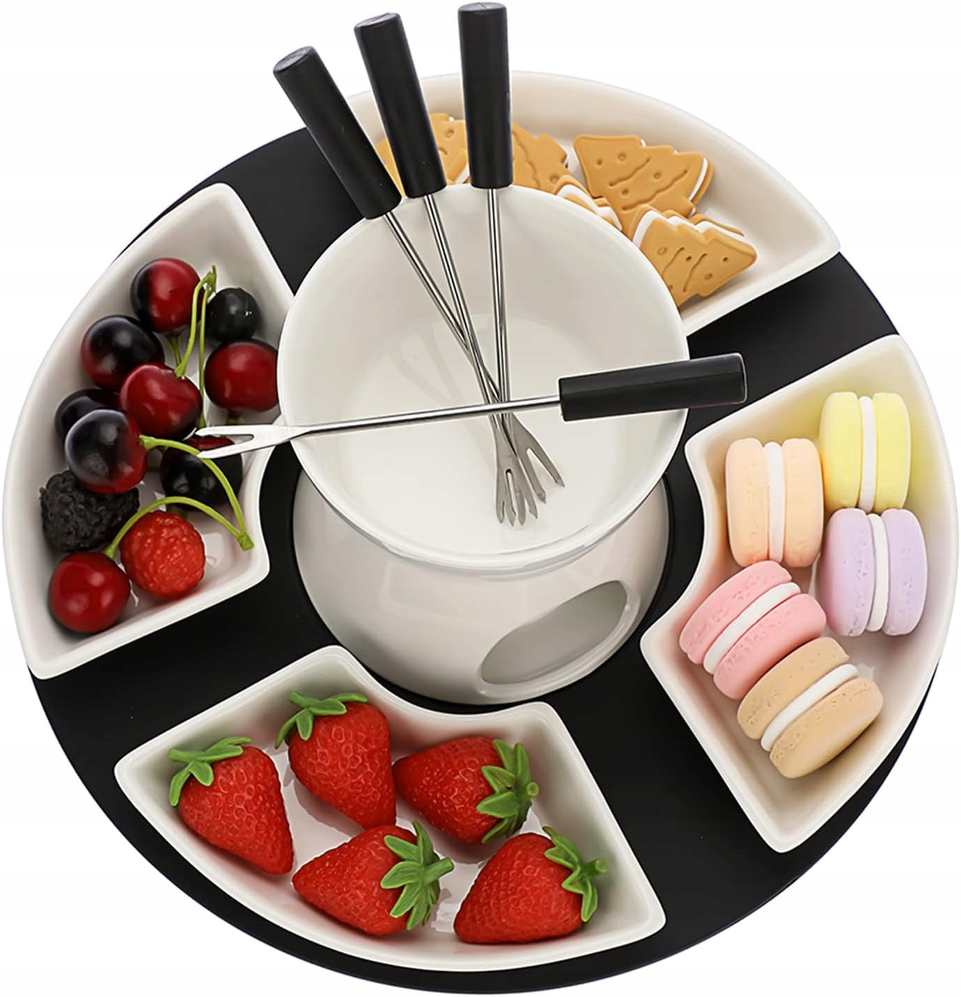 Set of Fondue Chocolate Ceramic Fondue For Cheese Candle Warmer Packaging status original