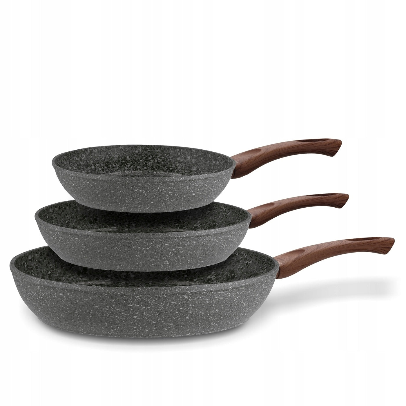 Set of GRANITE PANS Induction Gas SOLID Konighoffer Geos 22/26/30cm