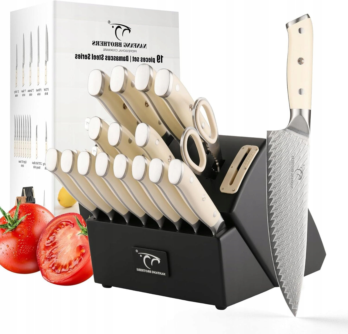 Set of Kitchen Knives Damascus Steel VG10 67 Layers Sharp For GIFT Packaging status original