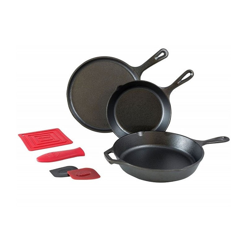 Set of Lodge Cast Iron Essentials 3 Pieces Round Traditional