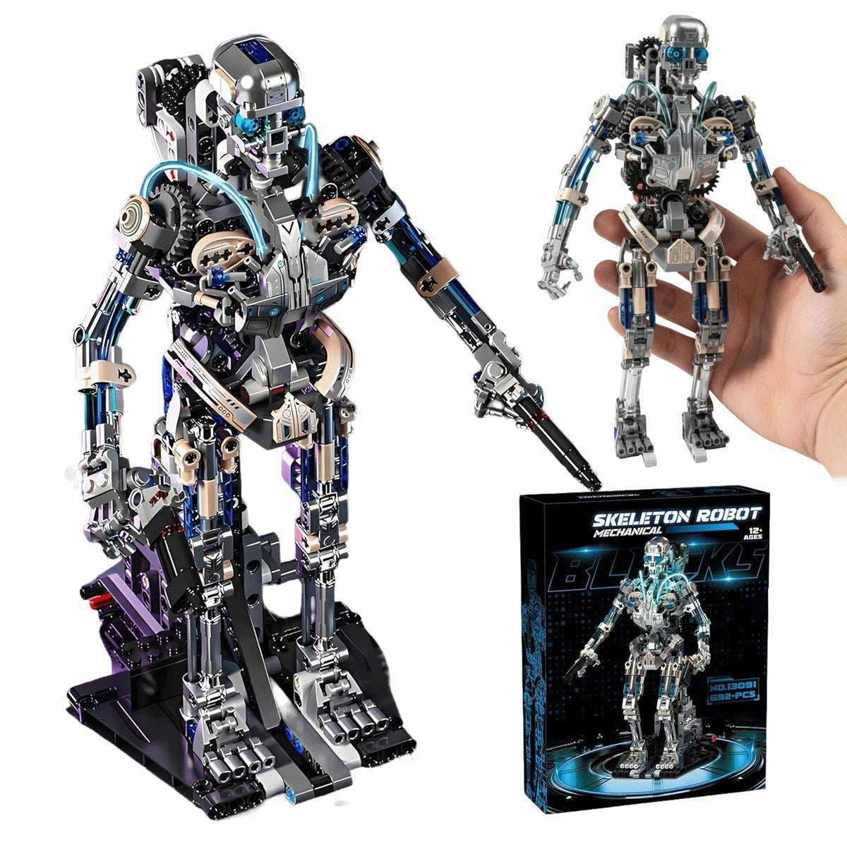 Set of Mechanical Blocks Robot Skeleton 692 parts Learning STEM Fun
