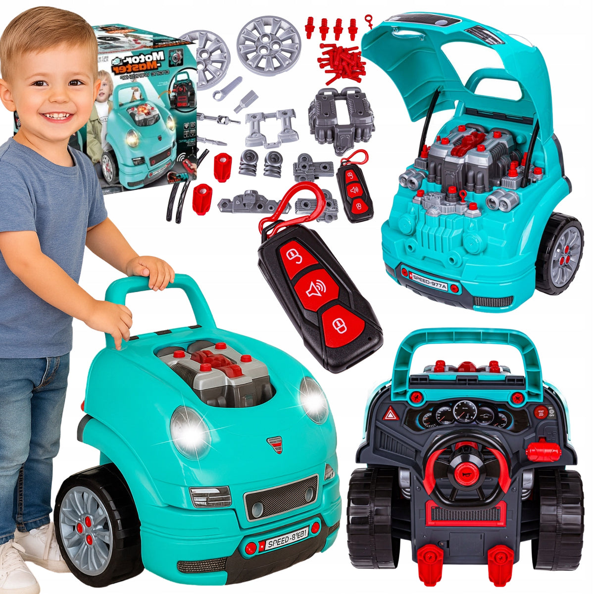 Set of Mechanics for Children Car Auto Engine Unscrewing Workshop