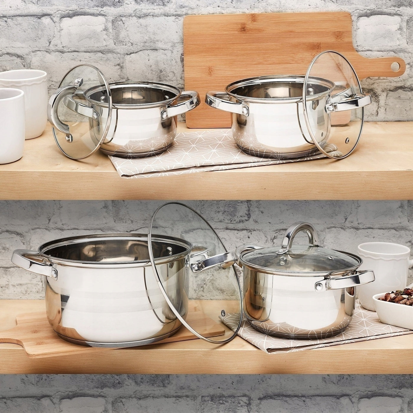 Set of POTS INDUCTION Steel LID KonigHOFFER Zefir 14/16/18/22cm Manufacturer code KG-2576