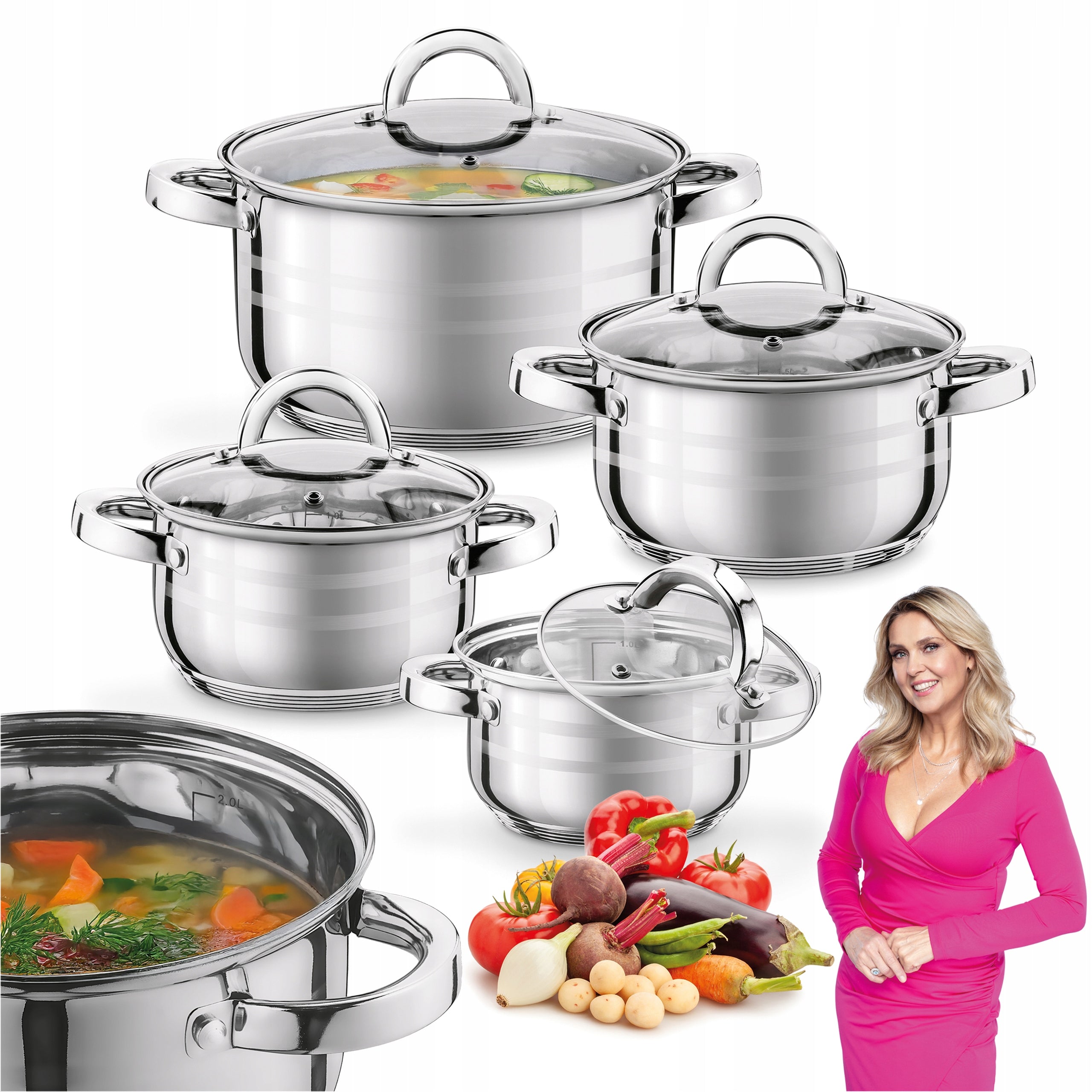Set of POTS INDUCTION Steel LID KonigHOFFER Zefir 14/16/18/22cm