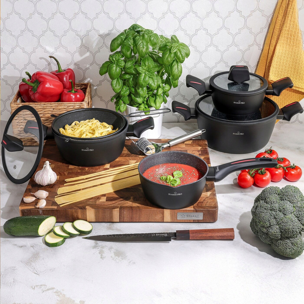 Set of POTS Induction Gas RONDEL Starke Pro Piccante 16/20/24/16 cm Brand Starke Pro