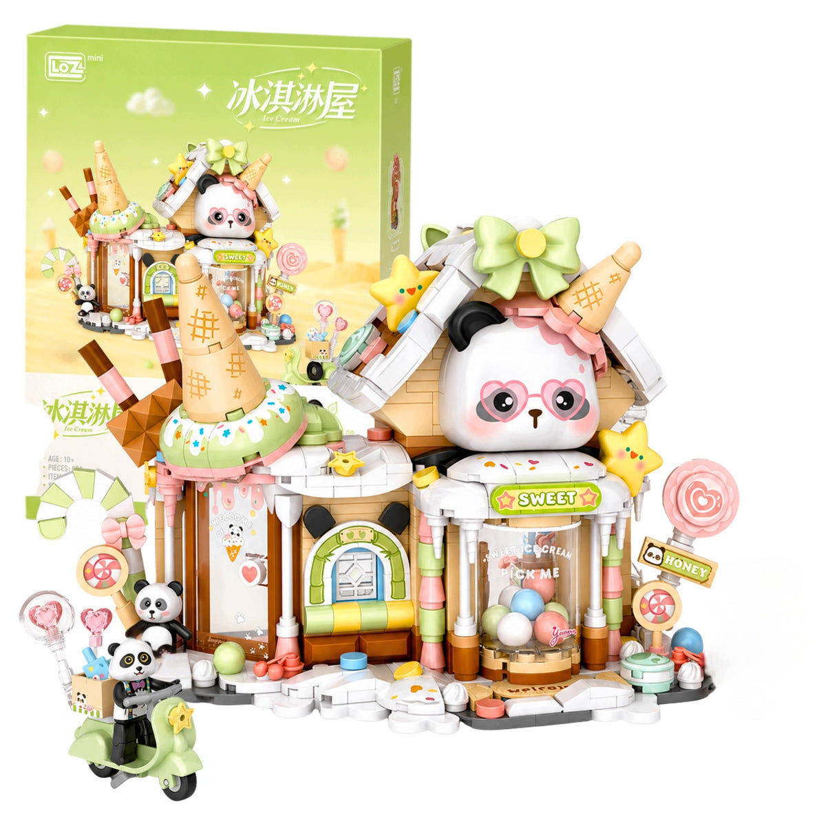 Set of Panda Blocks Ice Cream Shop 884 EL.