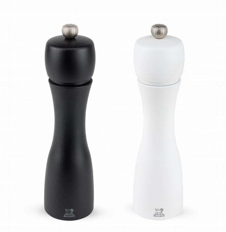Set of Peugeot grinders for salt and pepper wooden white black 20cm