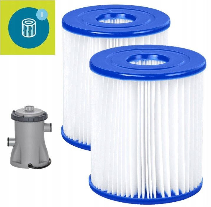 Set of Pool Water Filtration Cartridges Pump 58381 Replacement 2x 8x9