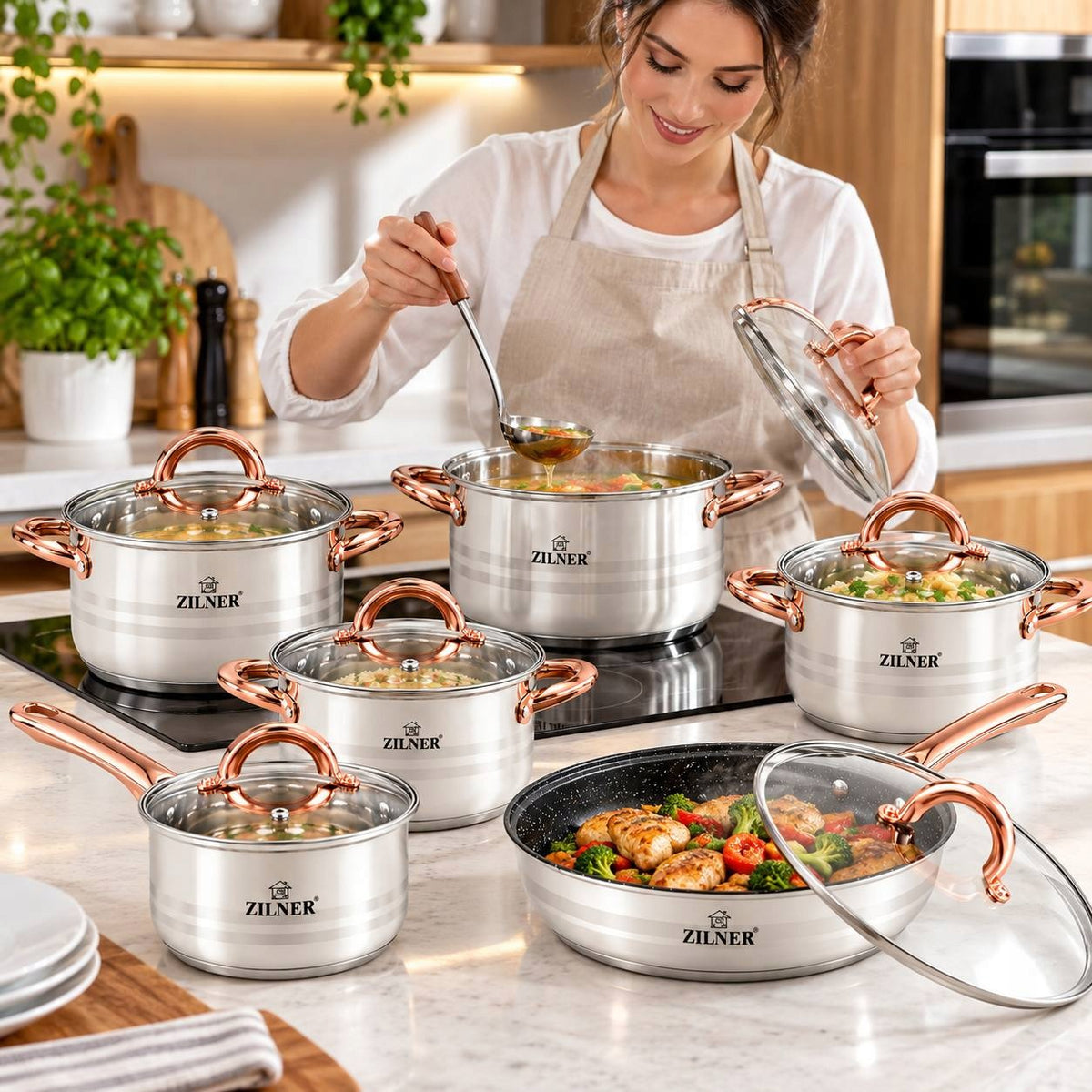 Set of Pots 12 el. Stainless Steel Induction + Pan Manufacturer code 5908118951632