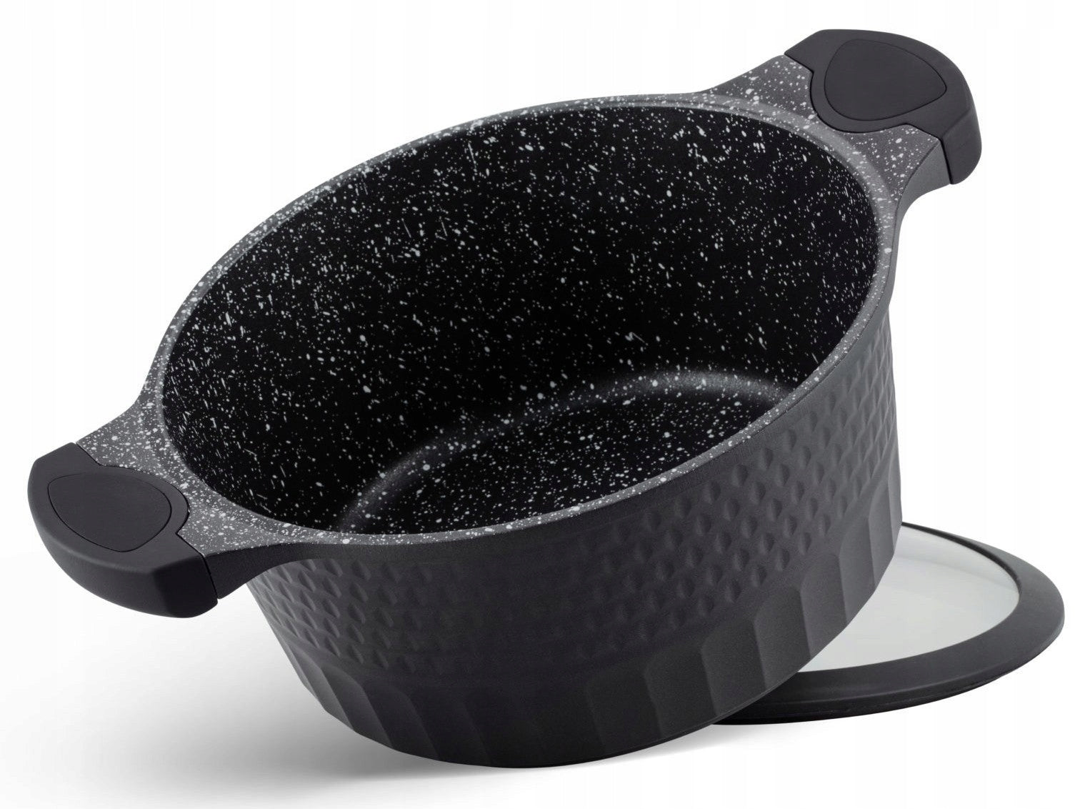 Set of Pots Edenberg EB-5649 Forged Aluminium 10el. BLACK COATING MARBLE Material aluminum