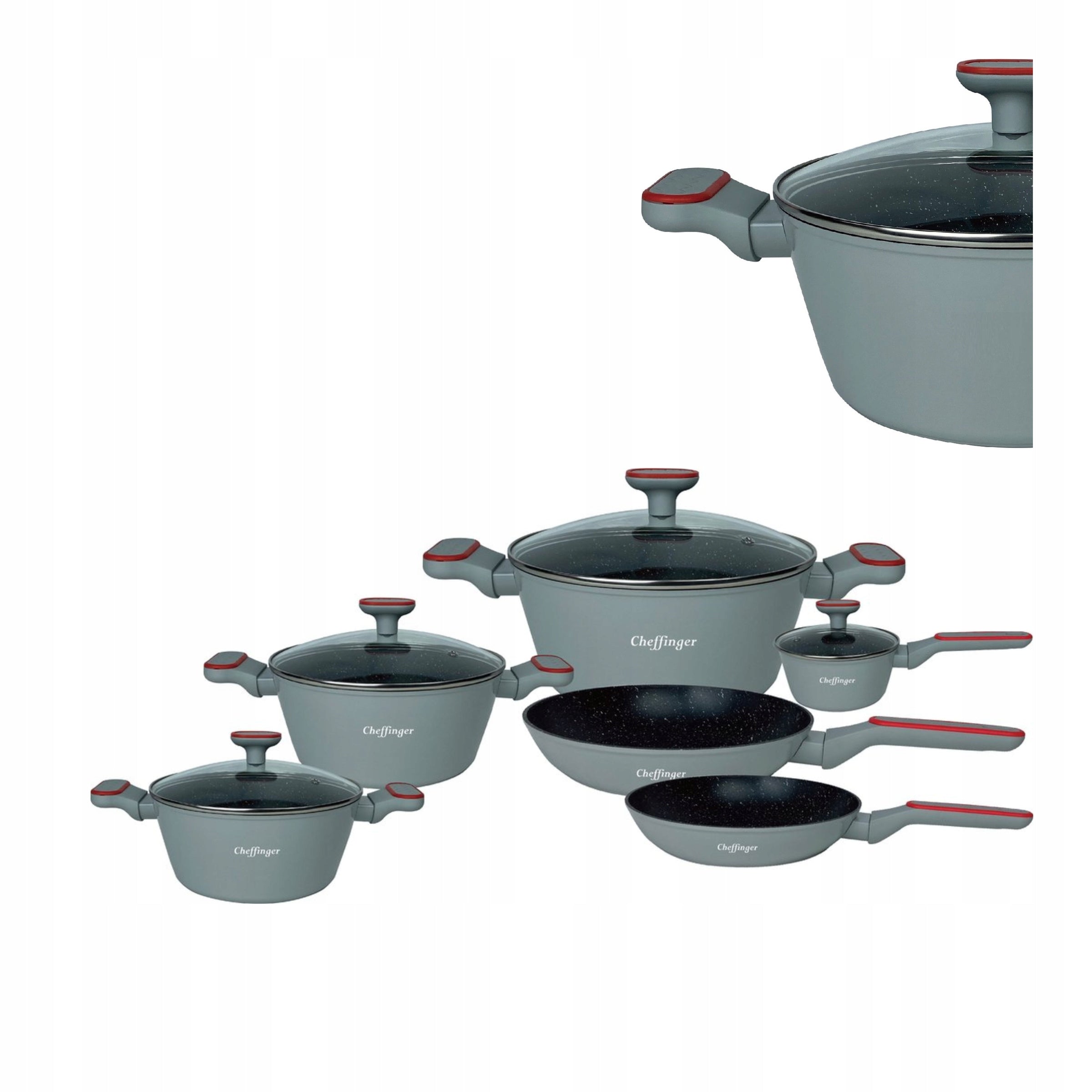 Set of Pots Induction Gas Set of Pans 10 El. Cheffinger Packaging status original