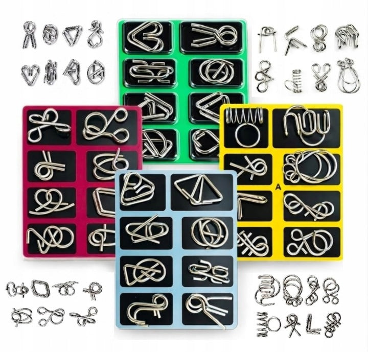Set of Puzzle Puzzles Metal Puzzles for Children Families XXL 32in1