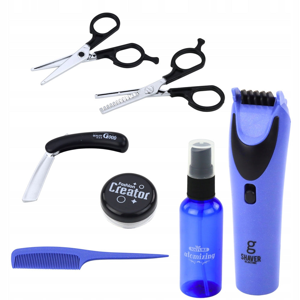 Set of Small Barber Hairdresser Machine Scissors Accessories 10 el. Lean