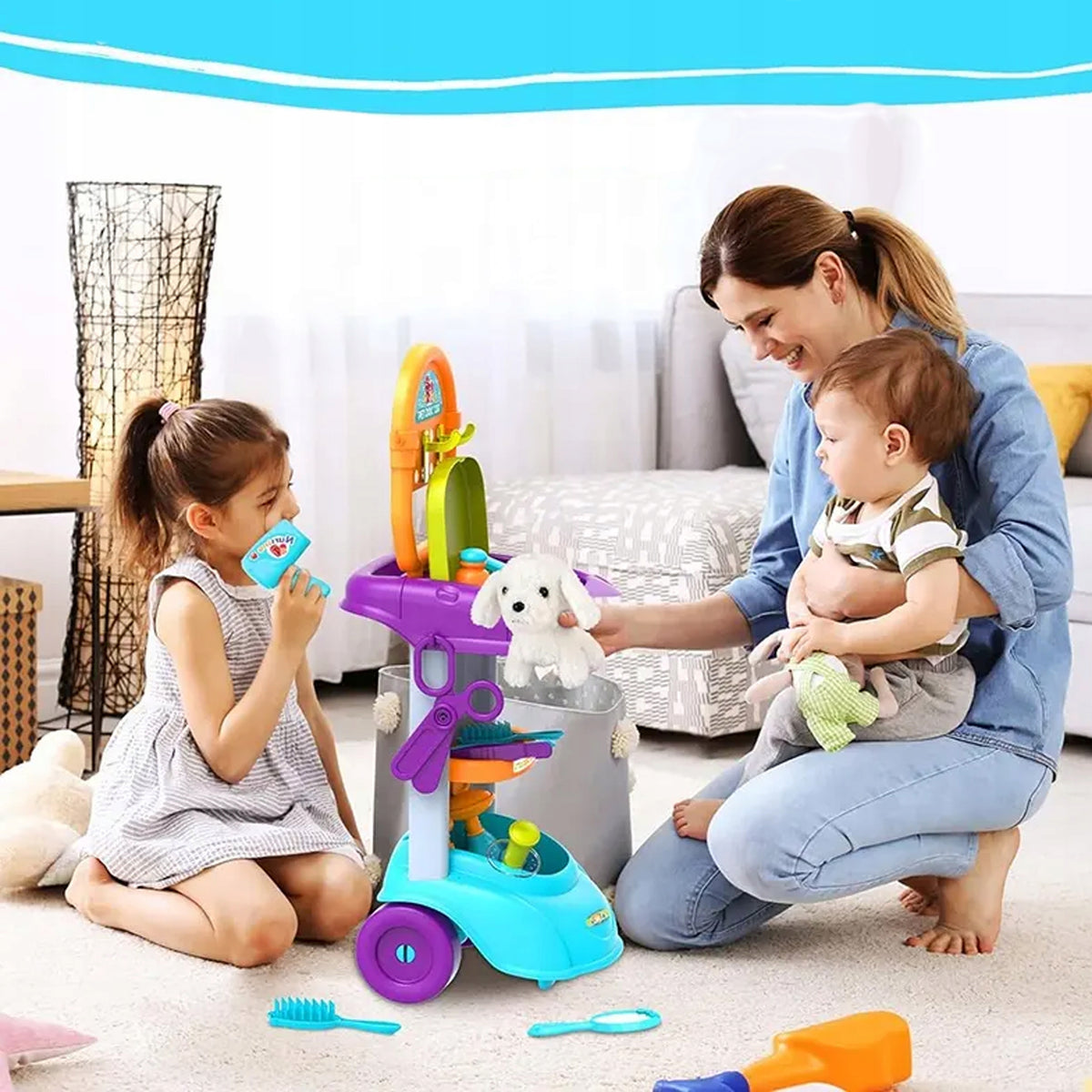 Set of Small Veterinarian Plush Dog Stroller Stethoscope 19 accesses Packaging status original