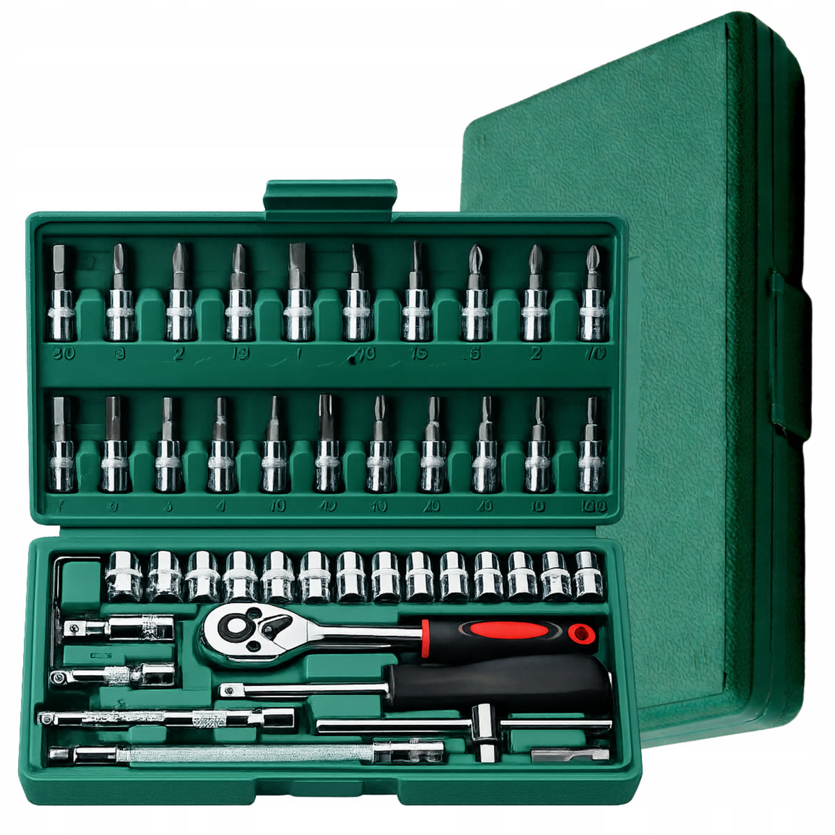 Set of Socket Wrench Tools in Suitcase 46 Elements Ratchet Wrench