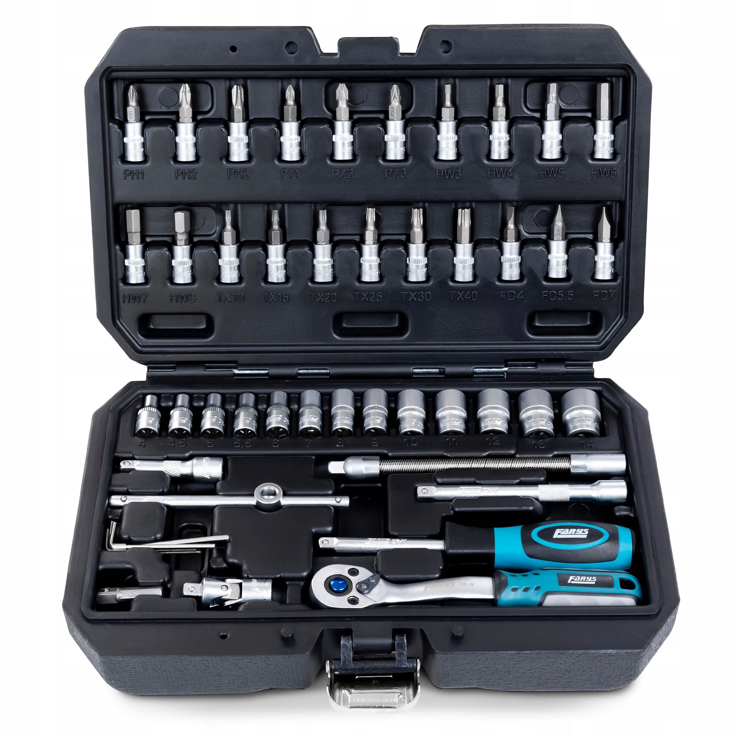 Set of Socket Wrenches 1/4'' IMBUS TORX Ratchet Tools 46el. Farys