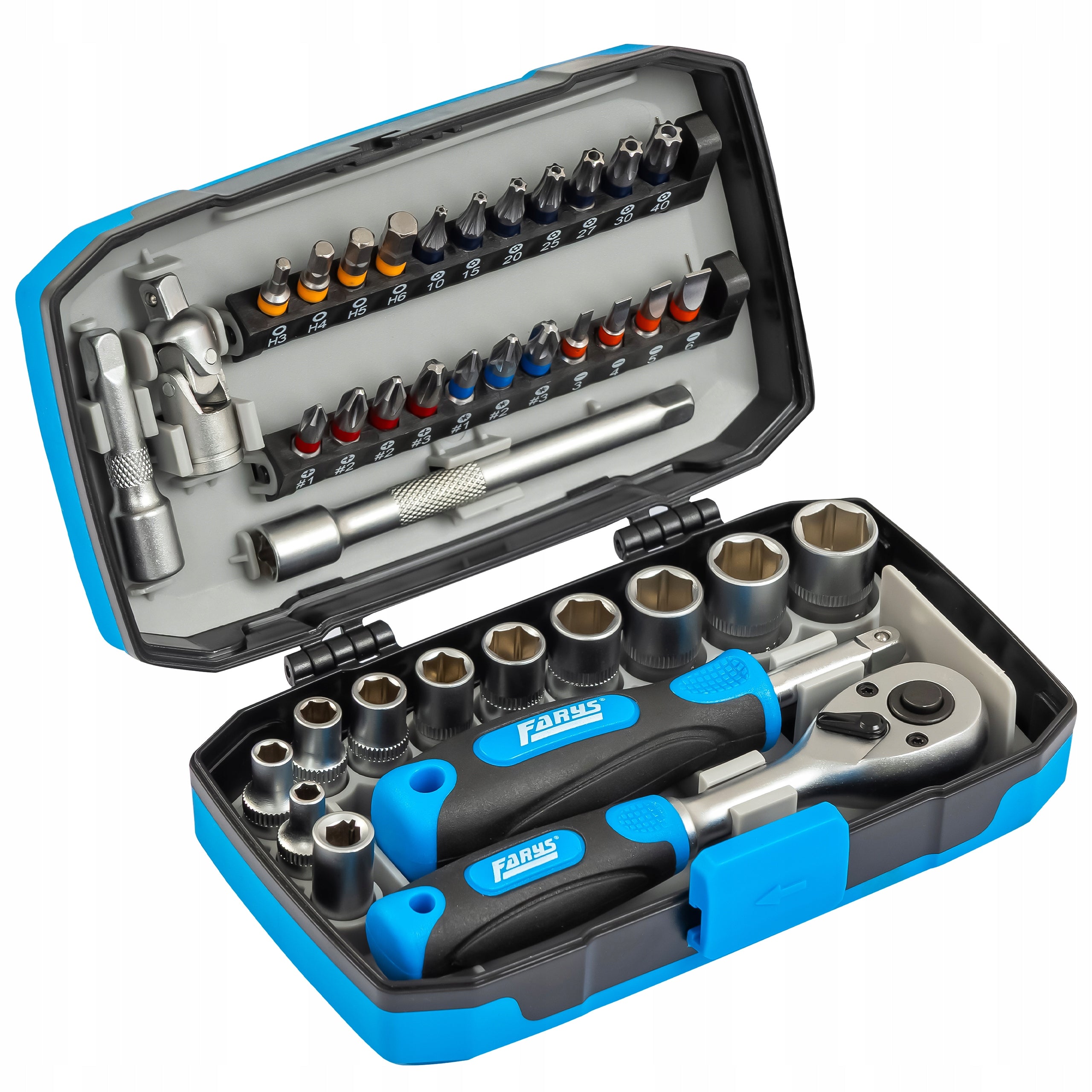 Set of Socket Wrenches Bit Sockets Ratchet 1/4" 38 pcs FR2005