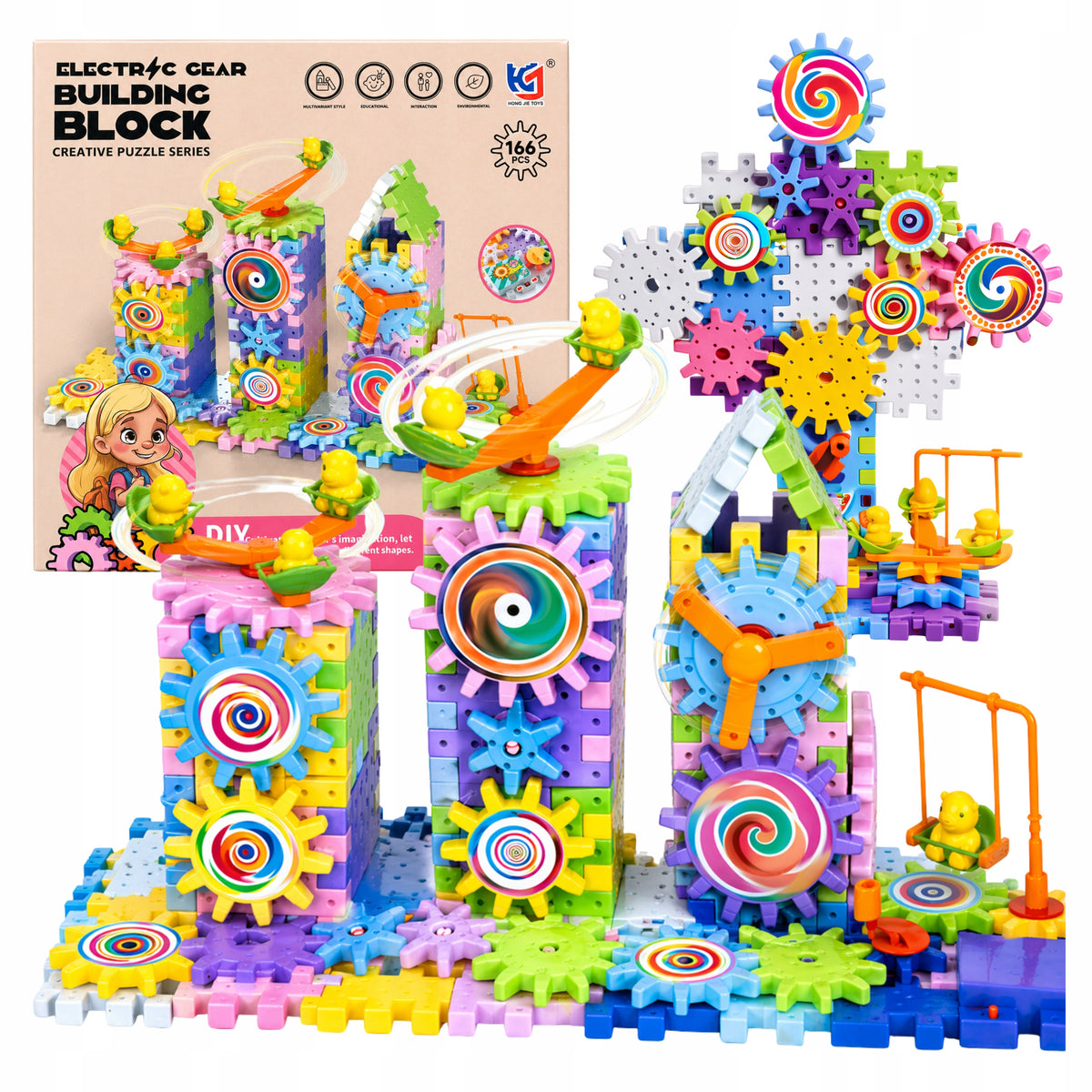 Set of Sprocket Blocks 166 El For Children Educational Building Blocks