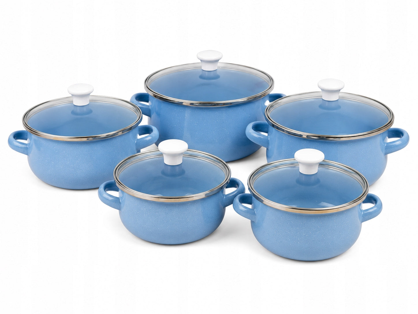 Set of Steel Pots ENAMEL POT STEEL ENAMEL LIDS Manufacturer code Art:1032B